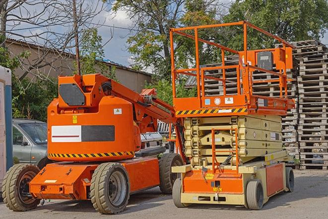 forklift operator handling inventory in warehouse in Portola Valley CA